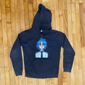 Gorillaz Graphic Fleece Zip Hoodie, Men's Small